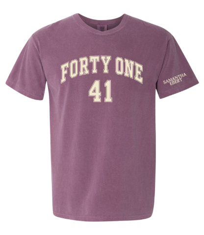 "Forty One" Tee in Berry (Comfort Colors)