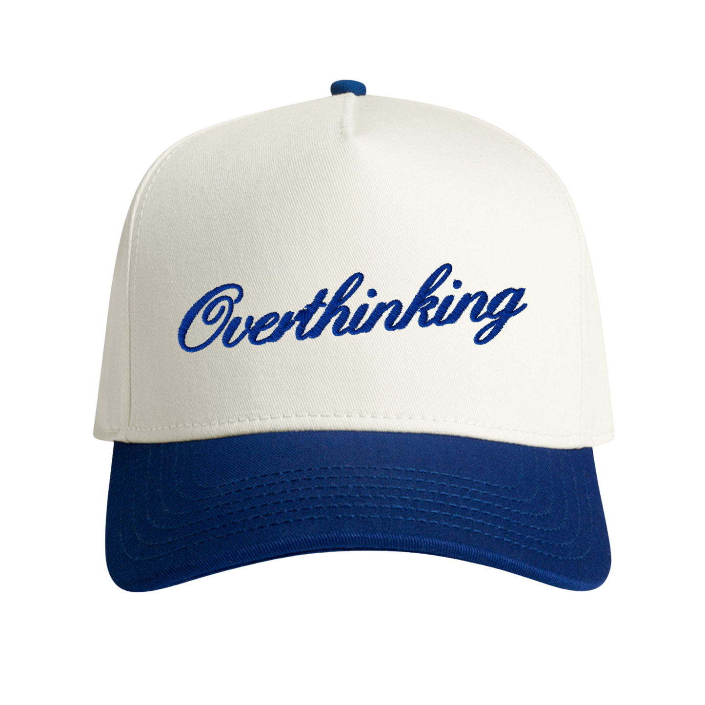 Embroidered Two-Tone Overthinking Cap
