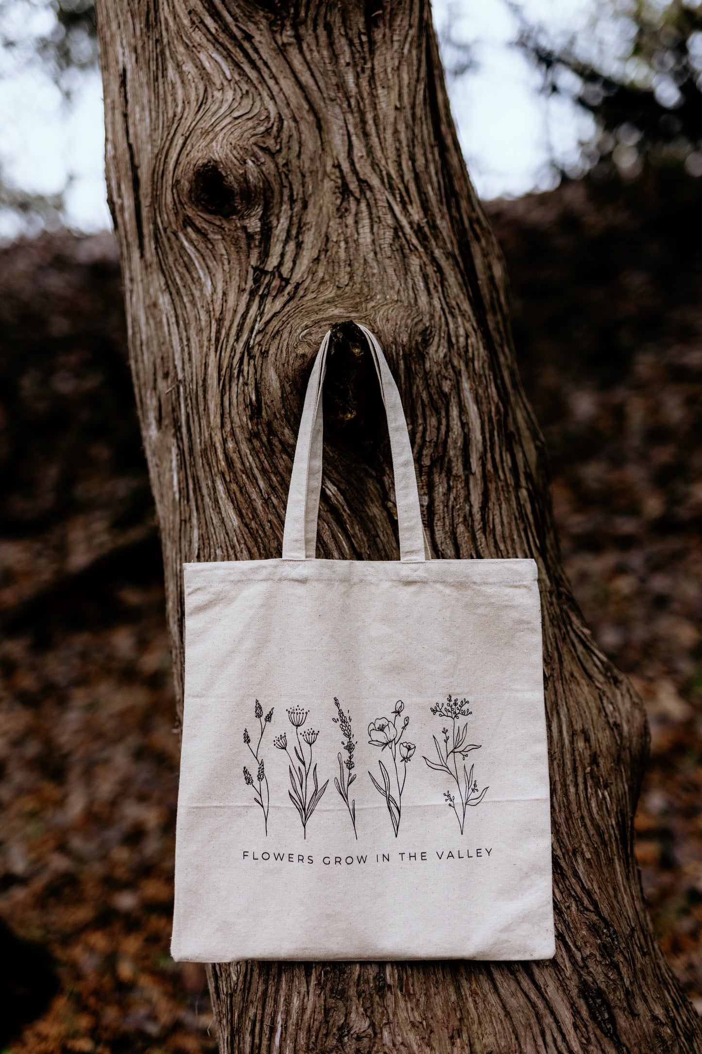 Flower Grow in the Valley Canvas Tote