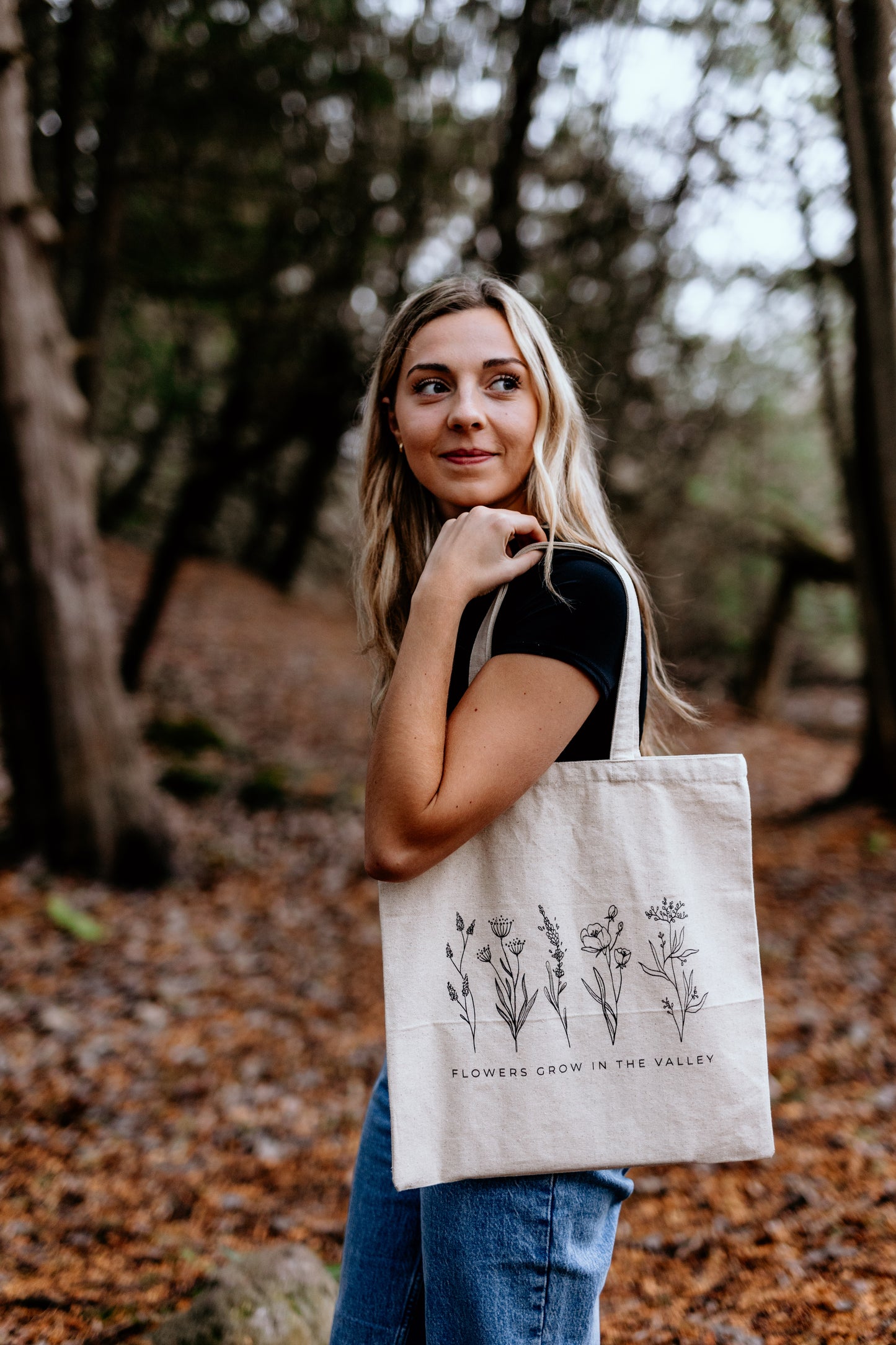 Flower Grow in the Valley Canvas Tote